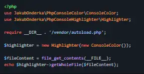 Завантажте веб-інструмент або веб-програму PHP Console Highlighter