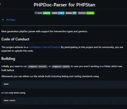 Muat turun alat web atau aplikasi web PHPDoc-Parser untuk PHPStan