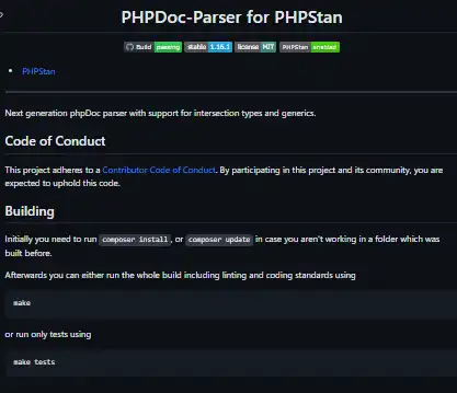 PHPStan 用の Web ツールまたは Web アプリ PHPDoc-Parser をダウンロードします。