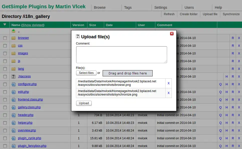 Laden Sie das Web-Tool oder die Web-App phpEasyVCS herunter