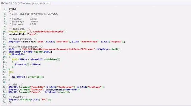 Download web tool or web app PHPGEN