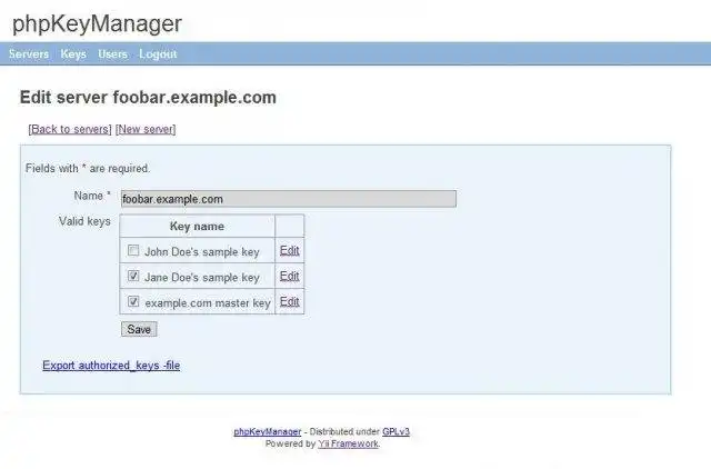 Download web tool or web app phpKeyMgr