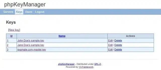 Download web tool or web app phpKeyMgr
