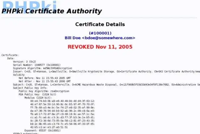 WebツールまたはWebアプリをダウンロードするPHPkiDigital Certificate Authority