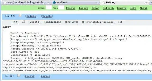 Download web tool or web app PhpLog