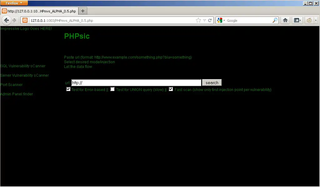 Faça o download da ferramenta da web ou do aplicativo da web PHP mini conjunto de vulnerabilidades