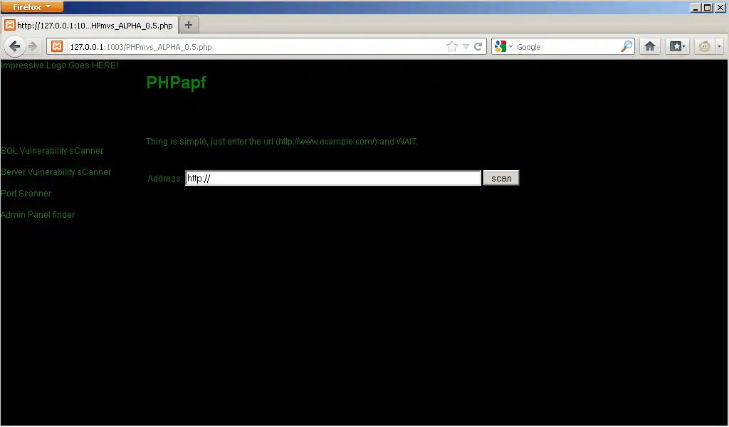 Download web tool or web app PHP mini vulnerability suite