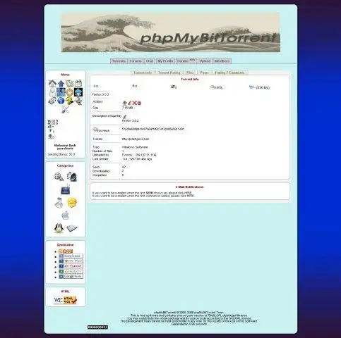Muat turun alat web atau aplikasi web phpMyBitTorrent - Penjejak BitTorrent