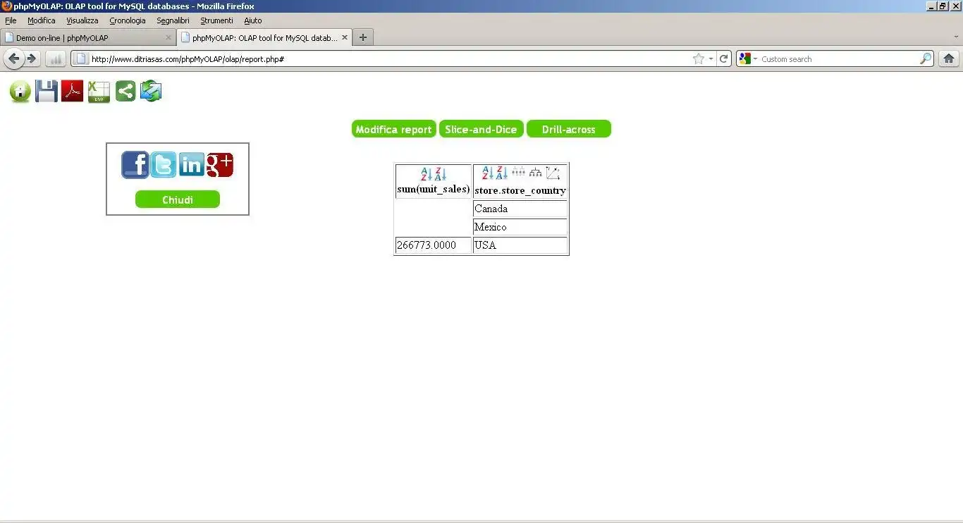 Web aracını veya web uygulamasını indirin phpMyOLAP