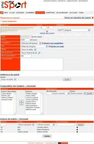 Descargue la herramienta web o la aplicación web phpMySport