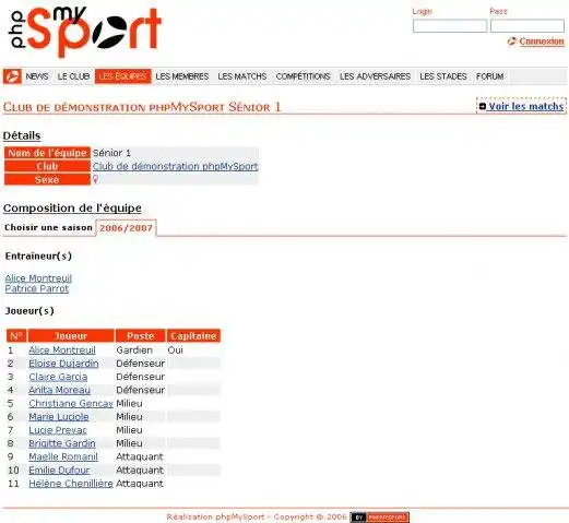 Download web tool or web app phpMySport