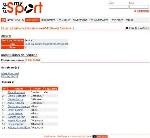 Muat turun alat web atau aplikasi web phpMySport