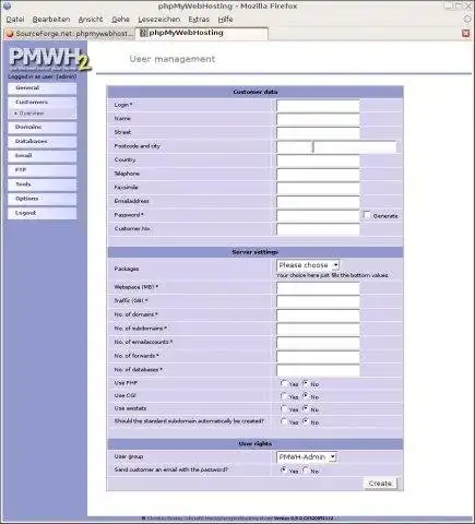 Download web tool or web app PHPMyWebHosting (PMWH)