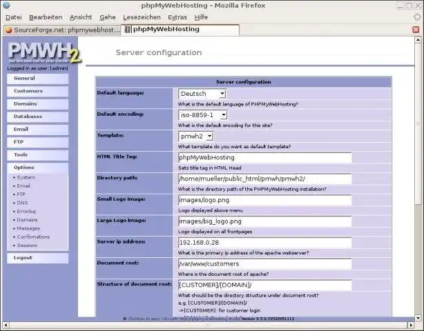 Download web tool or web app PHPMyWebHosting (PMWH)
