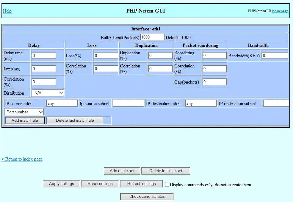 Mag-download ng web tool o web app na PHPNetemGUI