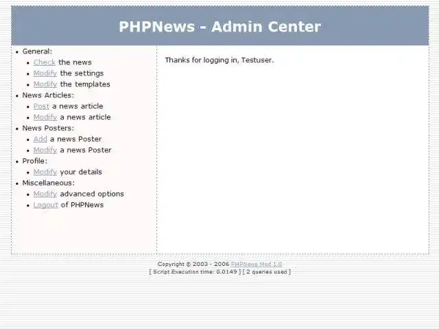 Завантажте веб-інструмент або веб-програму PHPNews Mod