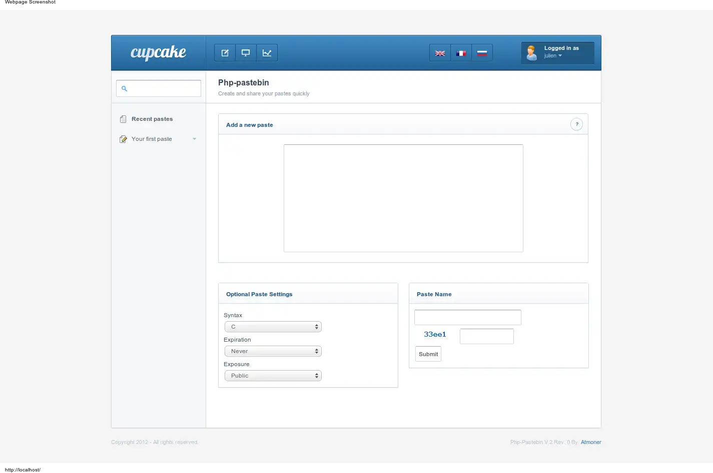 Download web tool or web app Php-pastebin