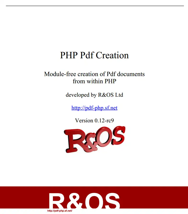 Web aracını veya web uygulamasını indirin PHP Pdf oluşturma - ROS