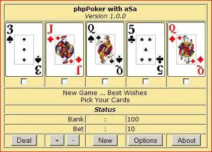 Téléchargez l'outil Web ou l'application Web phpPoker pour l'exécuter sous Windows en ligne sur Linux en ligne