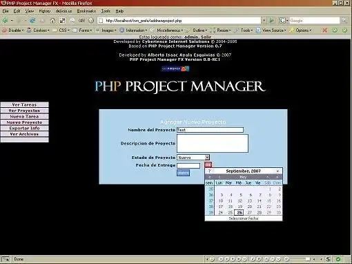 Download web tool or web app PHP Project Manager FX