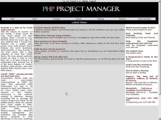 Descărcați instrumentul web sau aplicația web PHP Project Manager