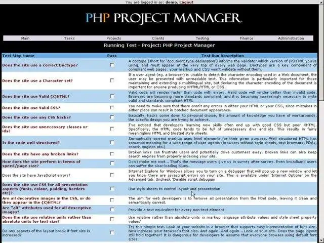 قم بتنزيل أداة الويب أو تطبيق الويب PHP Project Manager