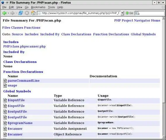 Muat turun alat web atau aplikasi web PHP Project Navigator