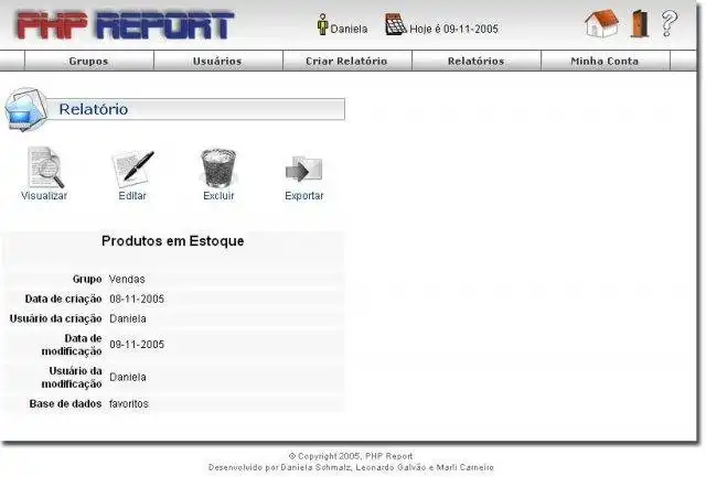 Descargar herramienta web o aplicación web Informe PHP