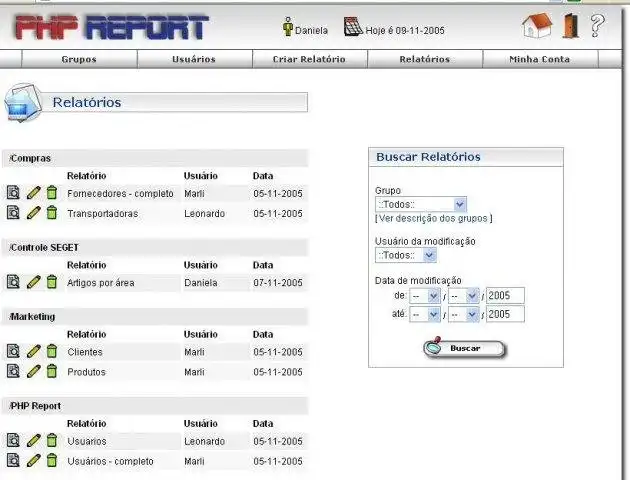 Descărcați instrumentul web sau aplicația web PHP Report