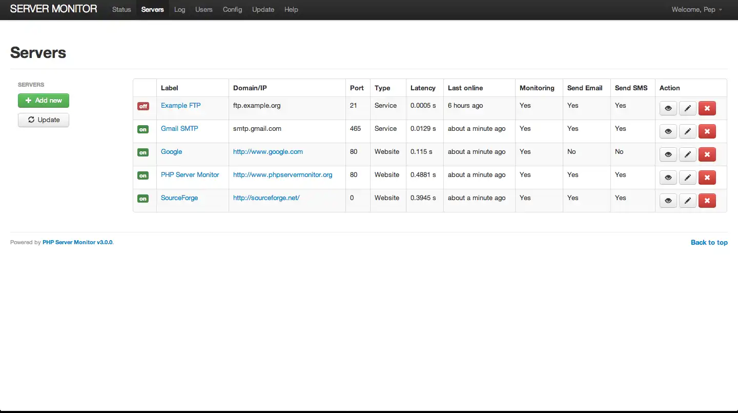 Muat turun alat web atau aplikasi web PHP Server Monitor