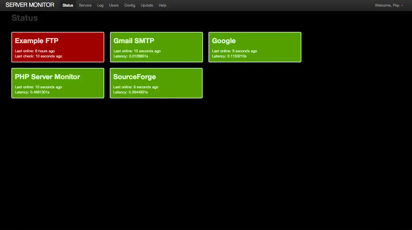 Muat turun alat web atau aplikasi web PHP Server Monitor