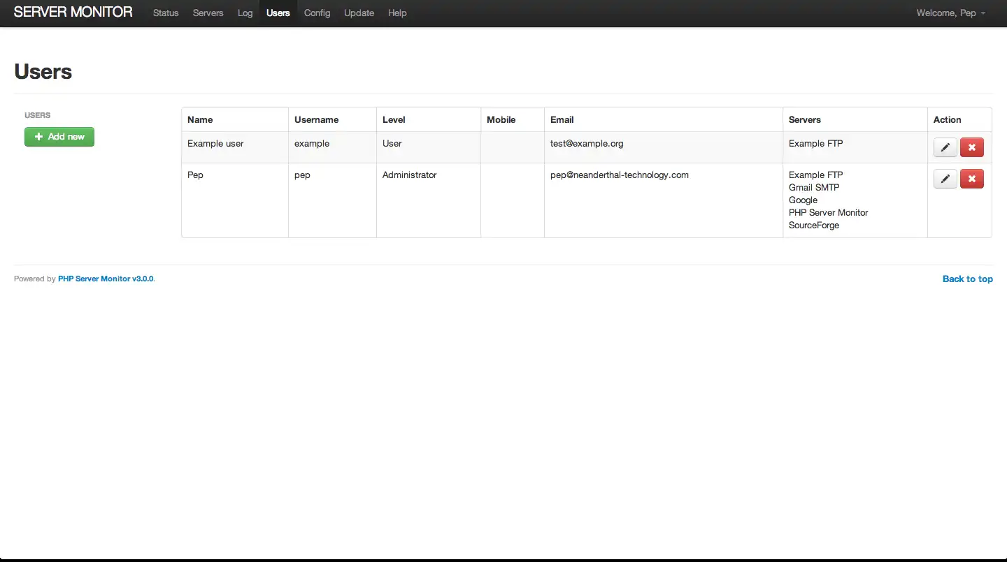 Baixe ferramenta da web ou aplicativo da web PHP Server Monitor