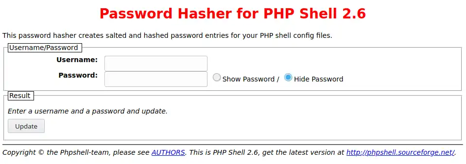 Download web tool or web app PHP Shell