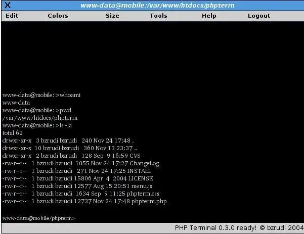 Download web tool or web app PHP Shell Terminal