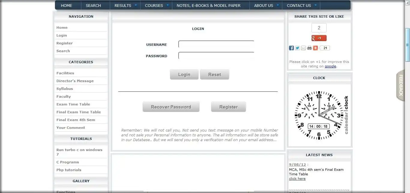 Mag-download ng web tool o web app PHP site para sa kolehiyo o unibersidad