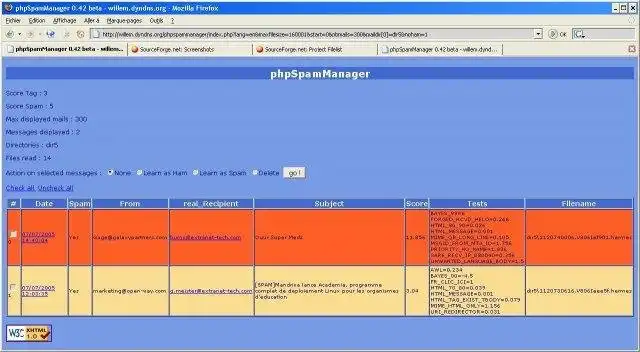 Web aracını veya web uygulamasını indirin phpSM - PHP Spam Manager GUI