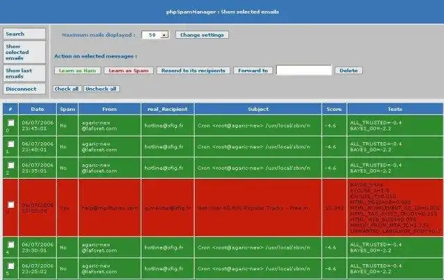 Download web tool or web app phpSM - PHP Spam Manager GUI