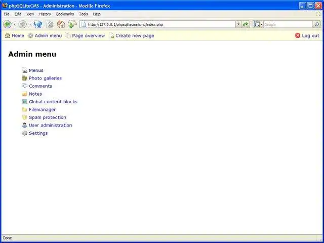 Unduh alat web atau aplikasi web phpSQLiteCMS