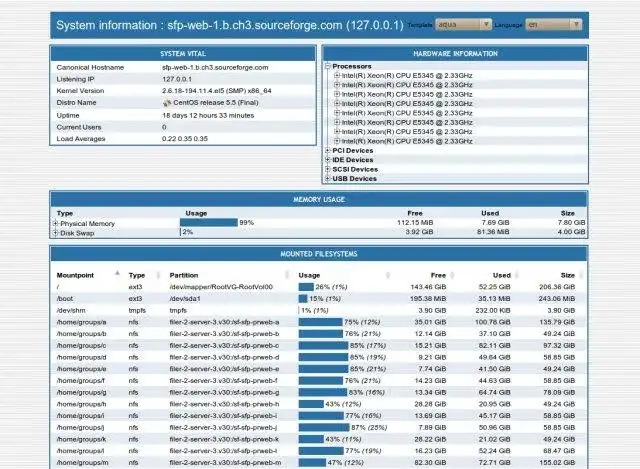 Tải xuống công cụ web hoặc ứng dụng web phpSysInfo