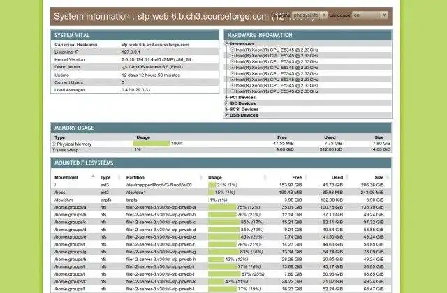 Download webtool of webapp phpSysInfo