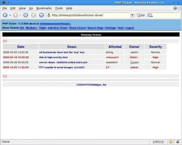 Download web tool or web app PHP Ticket