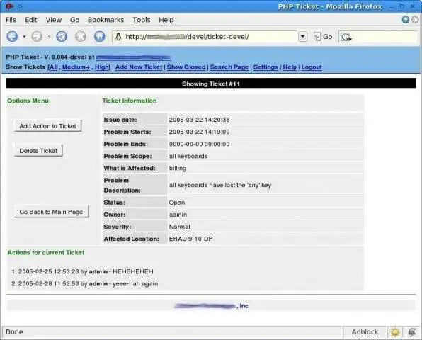 Mag-download ng web tool o web app na PHP Ticket