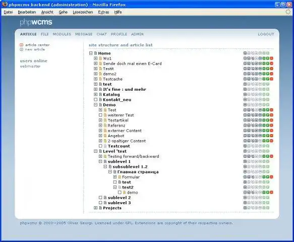 Télécharger l'outil Web ou l'application Web phpwcms