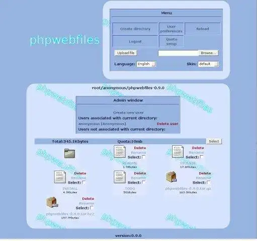 Descărcați instrumentul web sau aplicația web phpwebfiles