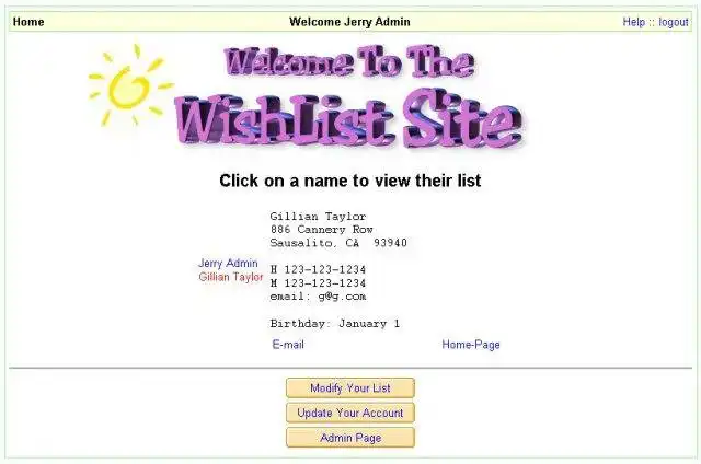 Download web tool or web app PHP WishList : Online Gift Registry