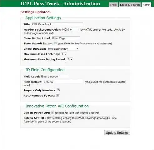 Download web tool or web app phxUseTrack