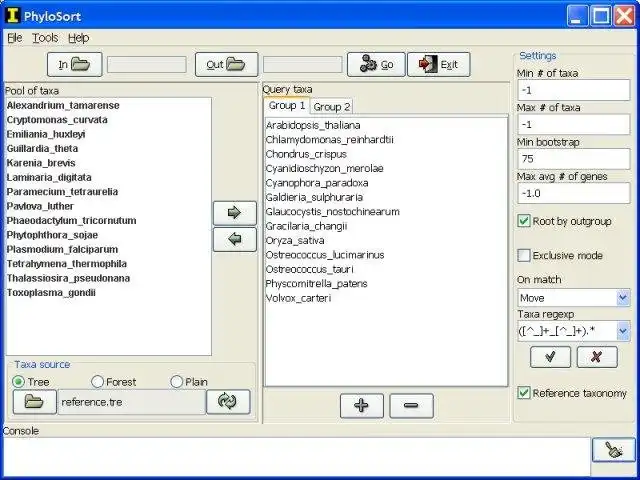 Download web tool or web app PhyloSort