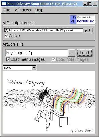 Download de webtool of webapp Piano Odyssey om online in Windows via Linux online te draaien