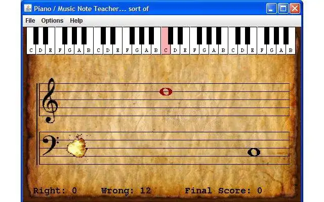 ดาวน์โหลดเครื่องมือเว็บหรือเว็บแอป Piano Sheet Music Teacher เพื่อเรียกใช้ใน Linux ออนไลน์