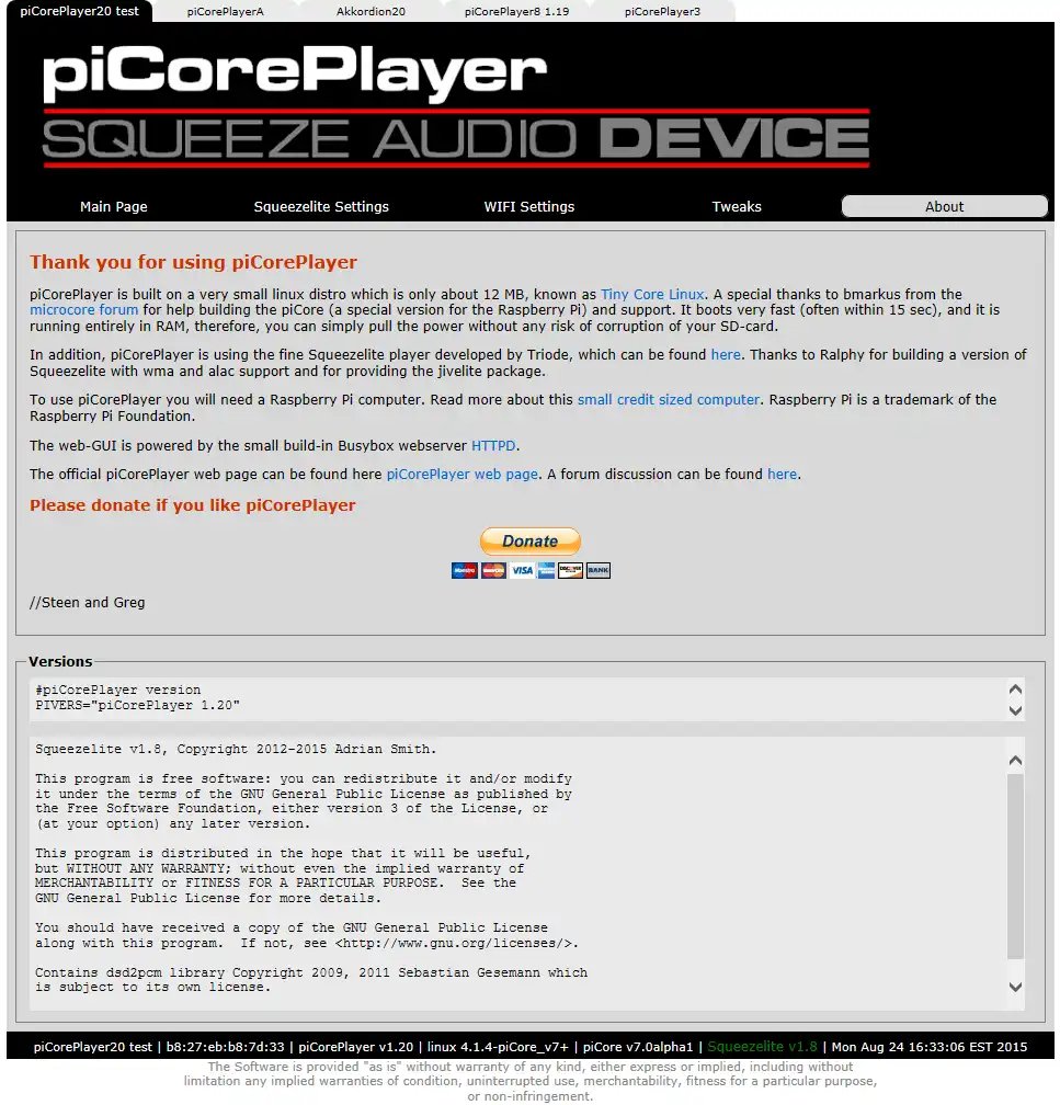 Muat turun alat web atau picoreplayer aplikasi web